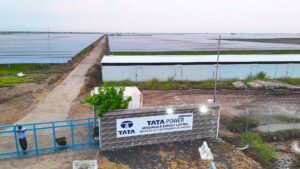 Aerial view of TATA Power 300 MW solar plant at Mahadevpura, Dholera.