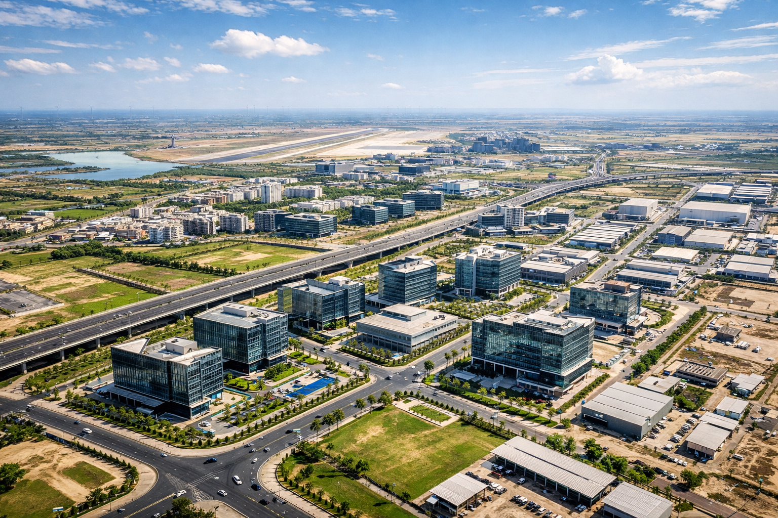 Commercial plots in Dholera with Angel Nova Group featuring planned infrastructure and smart city development